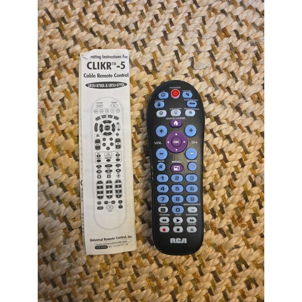 RCA Remote Control RCR414BHE Black 4-Device Big Button Universal‎ with Streaming